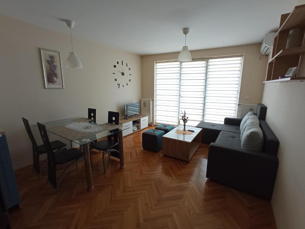大格拉迪什泰Apartman STANKOVIĆ的客厅配有沙发和桌子
