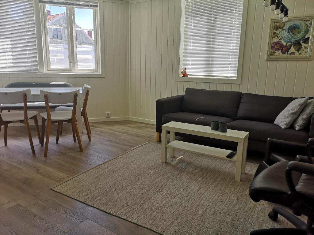 哈尔登New 2 bed room apartment in Halden的客厅配有沙发和桌子