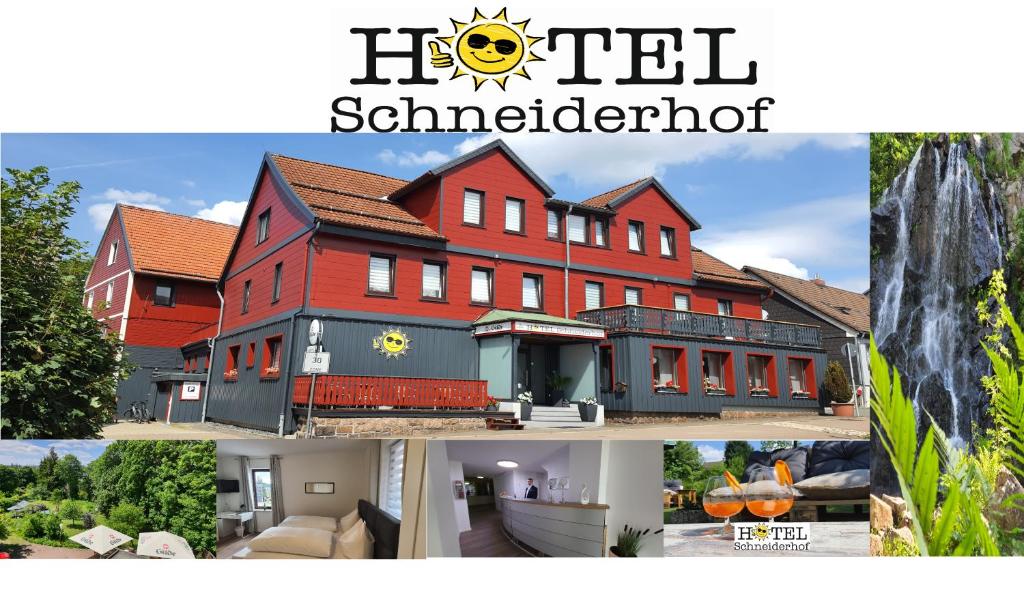 布劳恩拉格Hotel Schneiderhof的房屋照片的拼贴