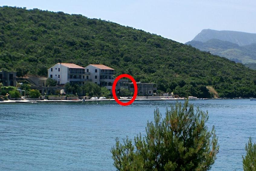 赞吉纳Apartments by the sea Luka Dubrava, Peljesac - 4568的水体中间的一个红圆