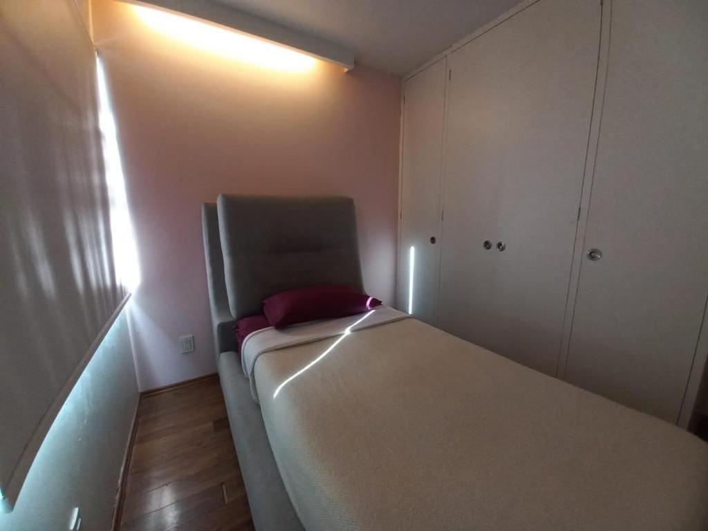 墨西哥城Nejapa Irrigación的一间小卧室,卧室内配有一张床铺