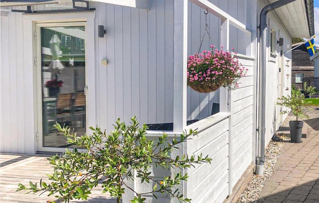 KyrkesundGorgeous Home In Kyrkesund With Ethernet Internet的门上放着花盆的房子