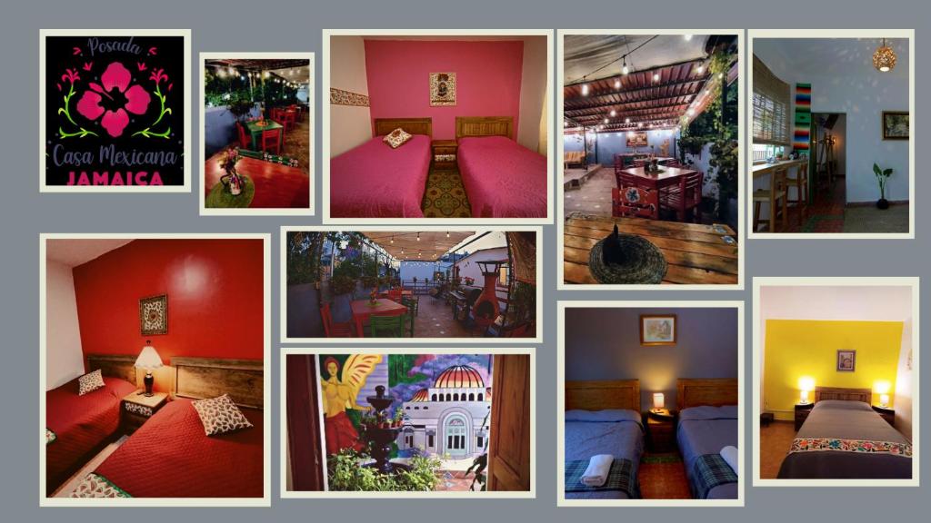 墨西哥城Posada Casa Mexicana Jamaica的相串的酒店房间照片