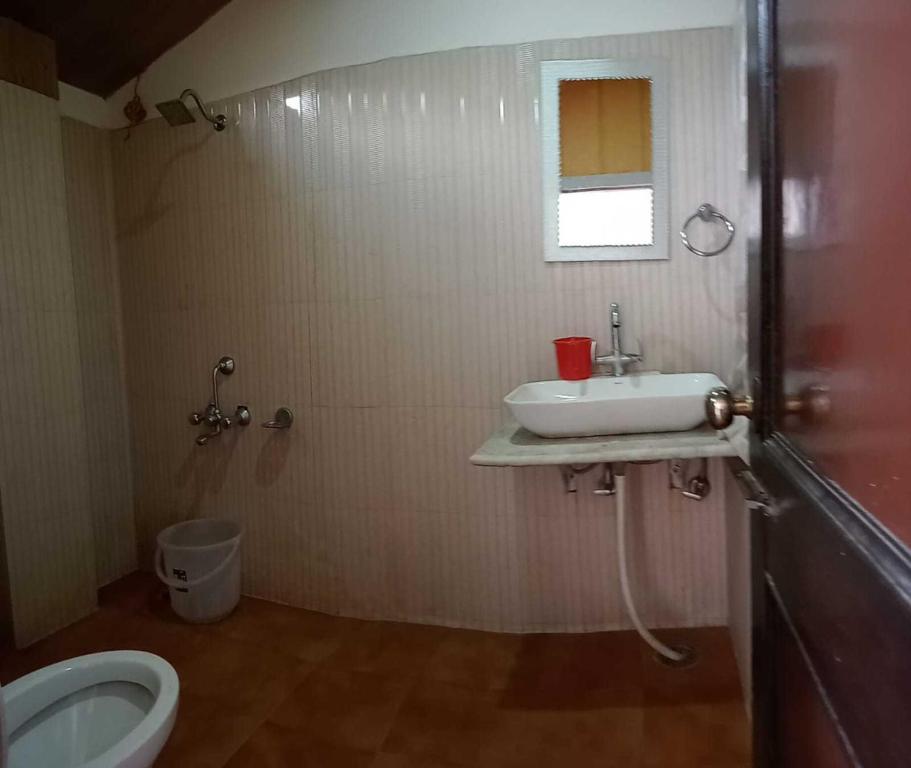 库尔卢SPOT ON Hotel Rudra的一间带水槽和卫生间的浴室
