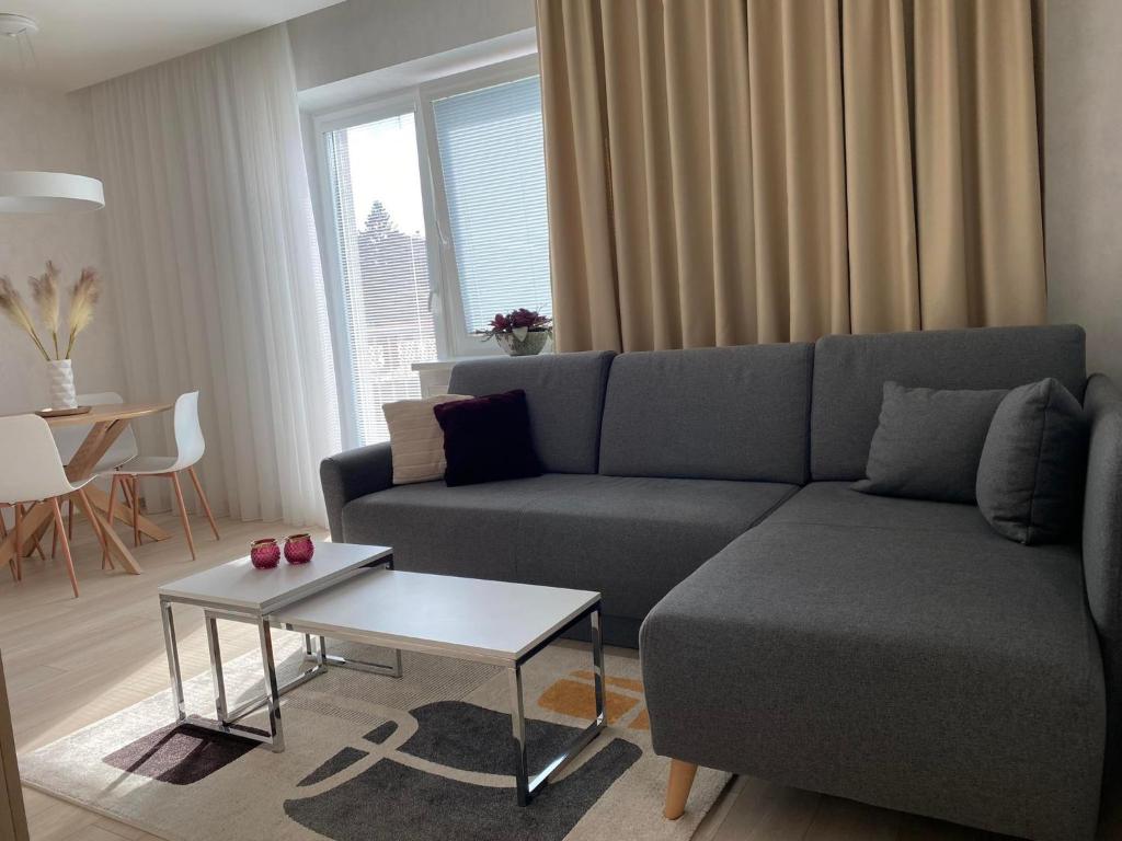 劳耶克特普利采Apartman Hestia的客厅配有沙发和桌子