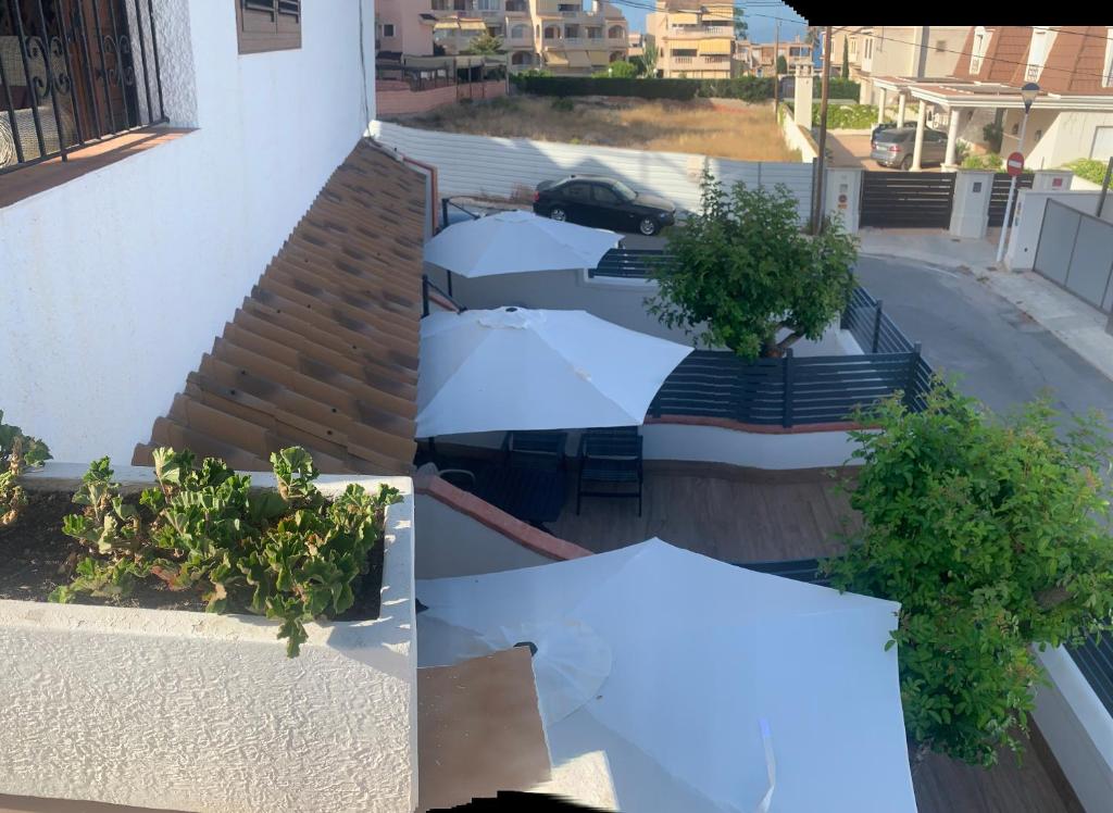 圣波拉Vicino al mare的两幅建筑图,有白色屋顶