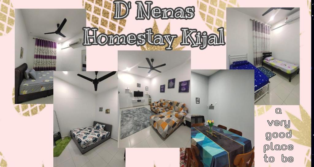 科亚D'Nenas Homestay Kijal的一张房间照片的拼贴