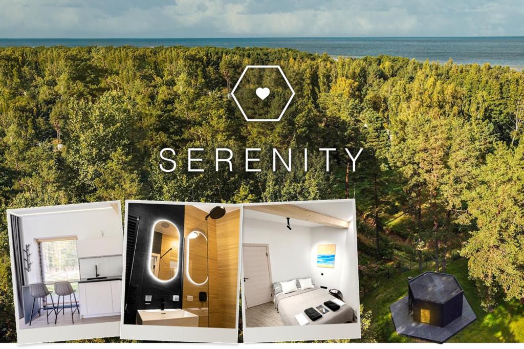 拉普梅茲采姆斯Serenity House & Sauna on the Coast of Baltic Sea的一张有永恒字的房间的照片