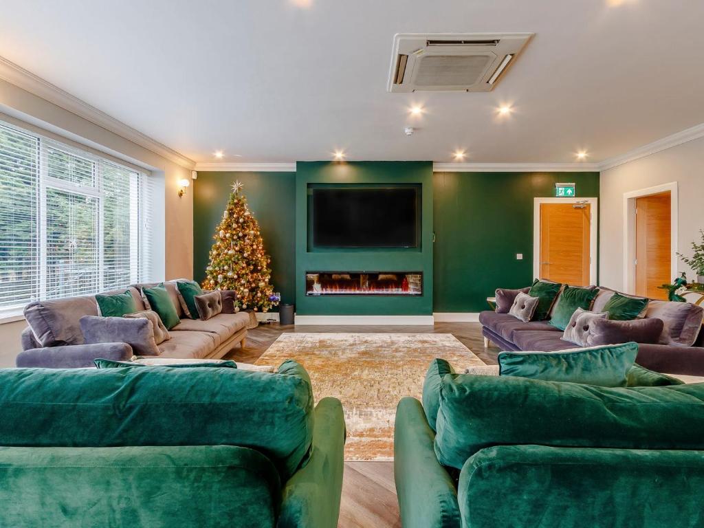 佩尼库克Fairview的带沙发和圣诞树的客厅