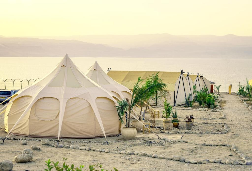 Metsoke DragotTRANQUILO - Dead Sea Glamping的沙漠中的一个帐篷