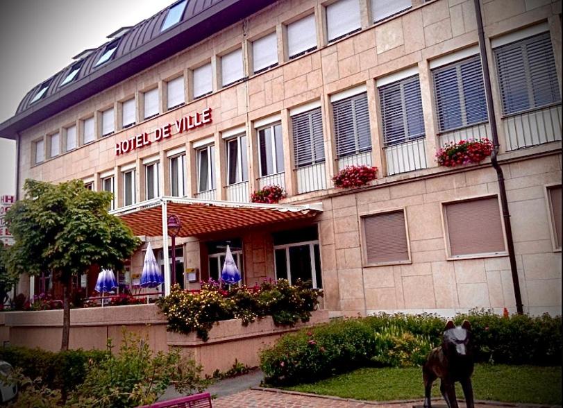 勒森蒂埃Hôtel de ville du Sentier的站在建筑物前的马