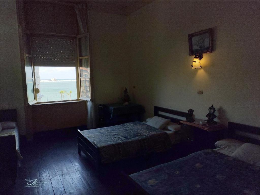 亚历山大Clement's House Hostel的一间卧室设有两张床和窗户。