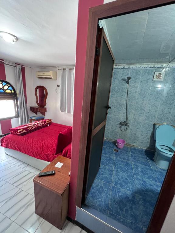 舍夫沙万塞维利亚酒店的一间卧室设有一张床、淋浴和卫生间
