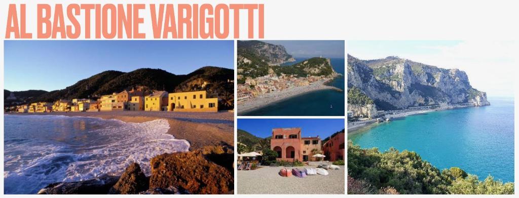 瓦里格提Al Bastione del Borgo Saraceno, Varigotti的海滩和海洋四幅画的拼合