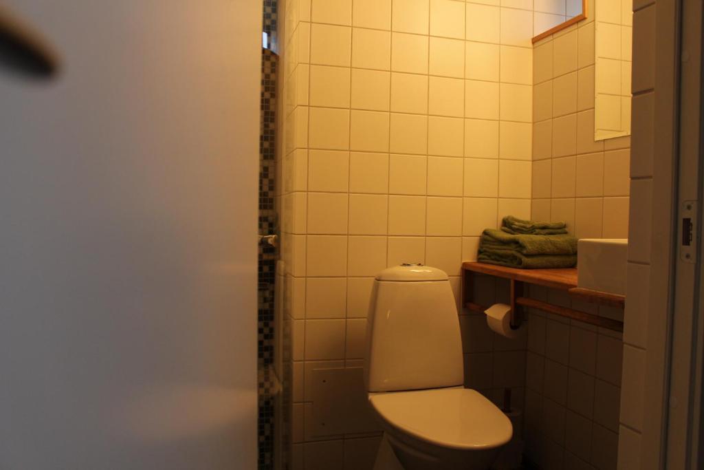 Borrby博里比酒店的一间带卫生间和水槽的浴室