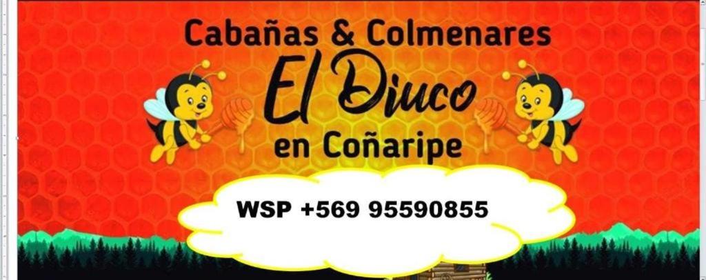 柯纳里佩Cabañas El Diuco en Coñaripe 4的和蜜蜂会面的标志