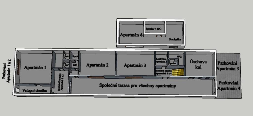 瓦尔季采Ubytování Valtík的实验室的平面图,图表