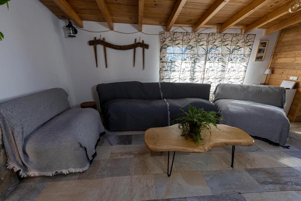 拉卡布雷拉La Consentida的客厅配有两张沙发和一张桌子