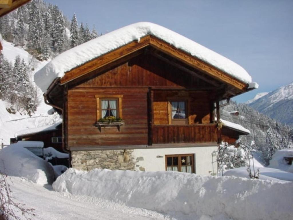 弗林肯贝格Waschhütte, Ferienhaus的小木屋,屋顶上积雪