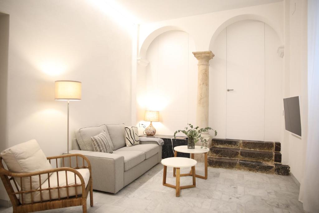 科尔多瓦Casa Arcadia的客厅配有沙发和桌子