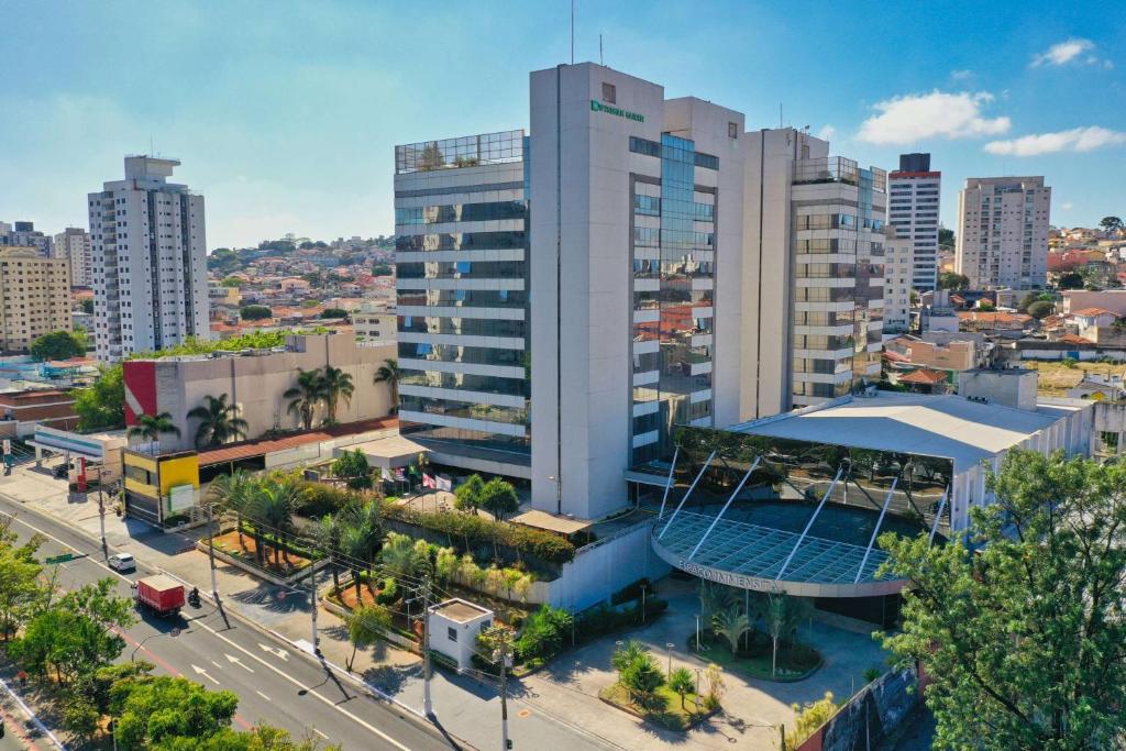 圣保罗Wyndham Garden São Paulo Convention Nortel的城市高楼高空景观