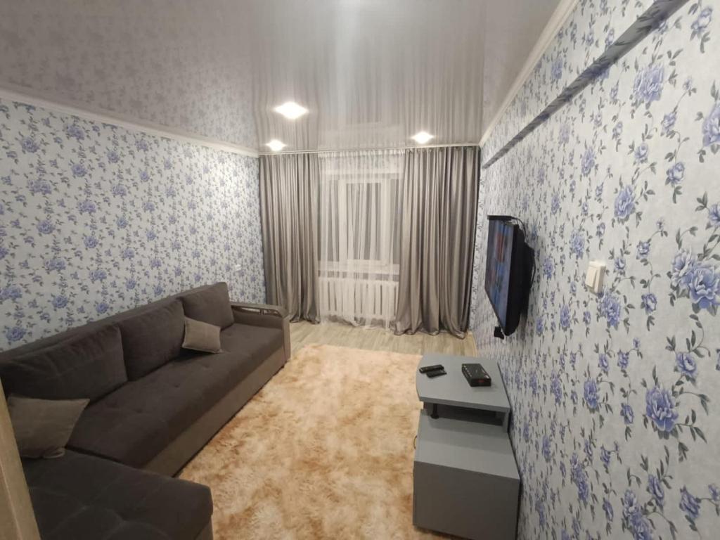 乌斯季卡缅诺戈尔斯克Lux Home на Амурской的带沙发和电视的客厅