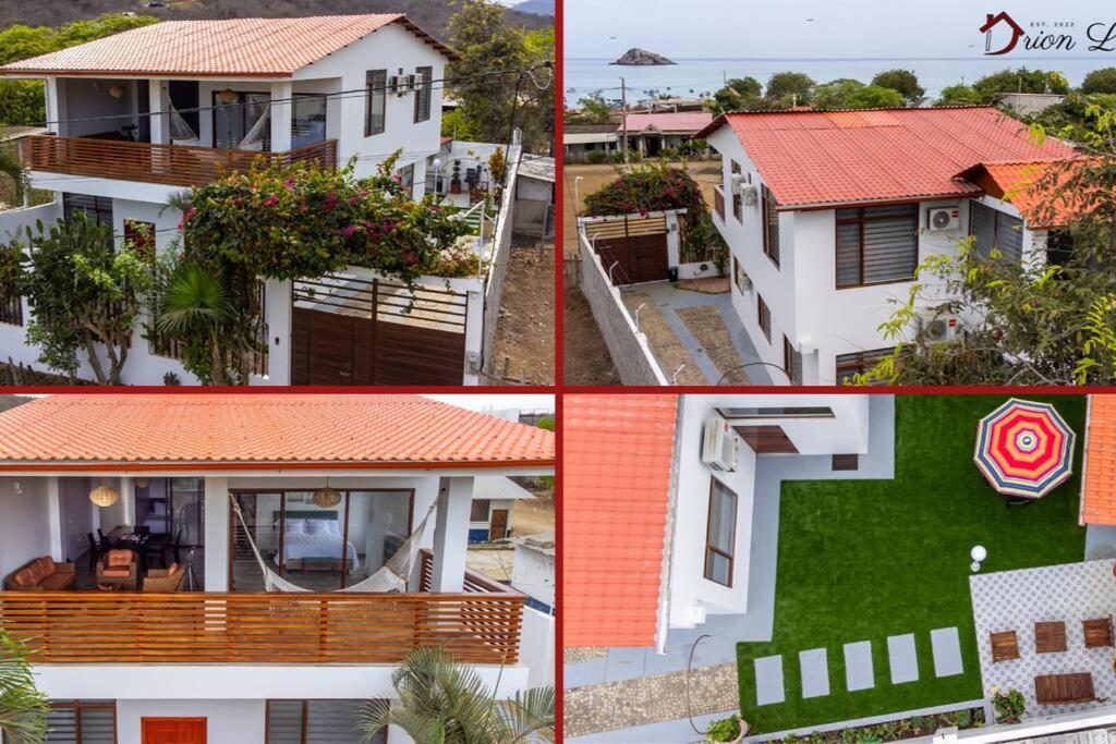 马查利亚Hermosa Casa de Playa Machalilla的房屋四张照片的拼贴