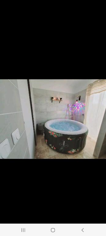 Villa 6 couchages spa privatif, accès direct mer, piscine平面图