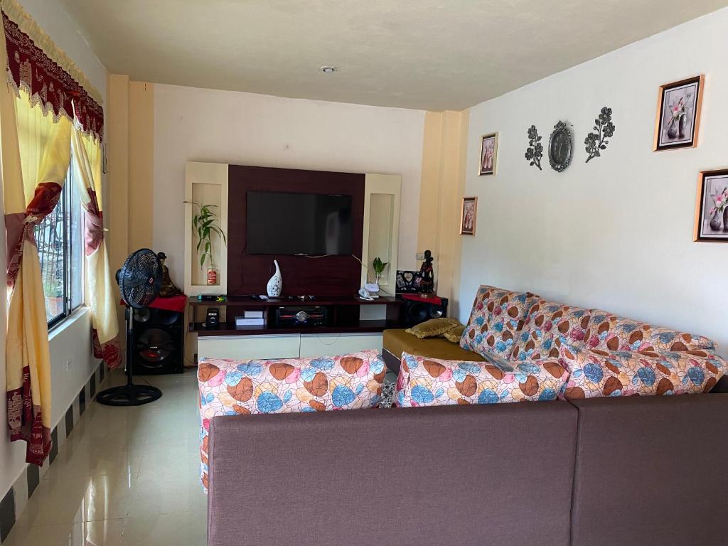 巴克里索莫雷诺港Casa en san Cristobal的带沙发和平面电视的客厅
