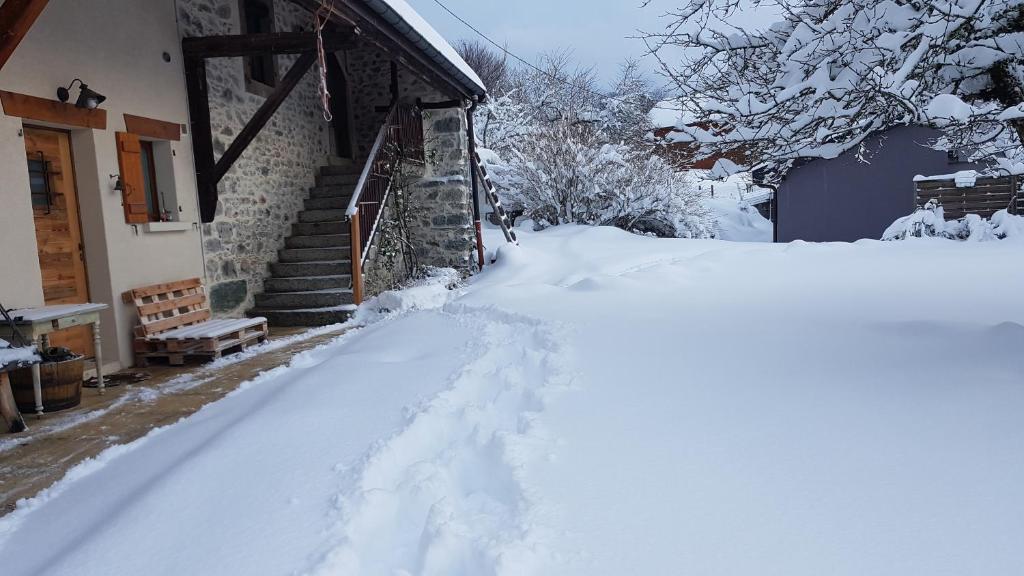 冬天的Appartement entre lac et montagnes