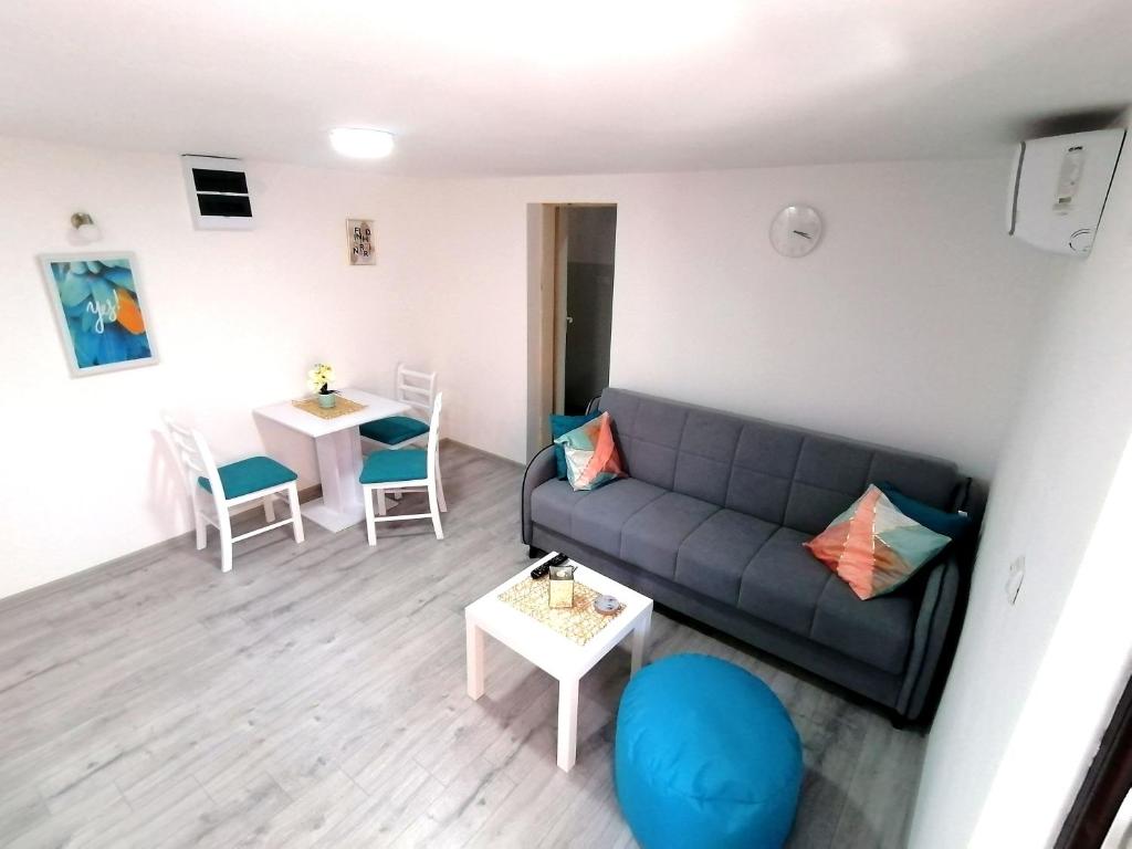 索科矿泉村Apartman Mata的客厅配有沙发和桌子