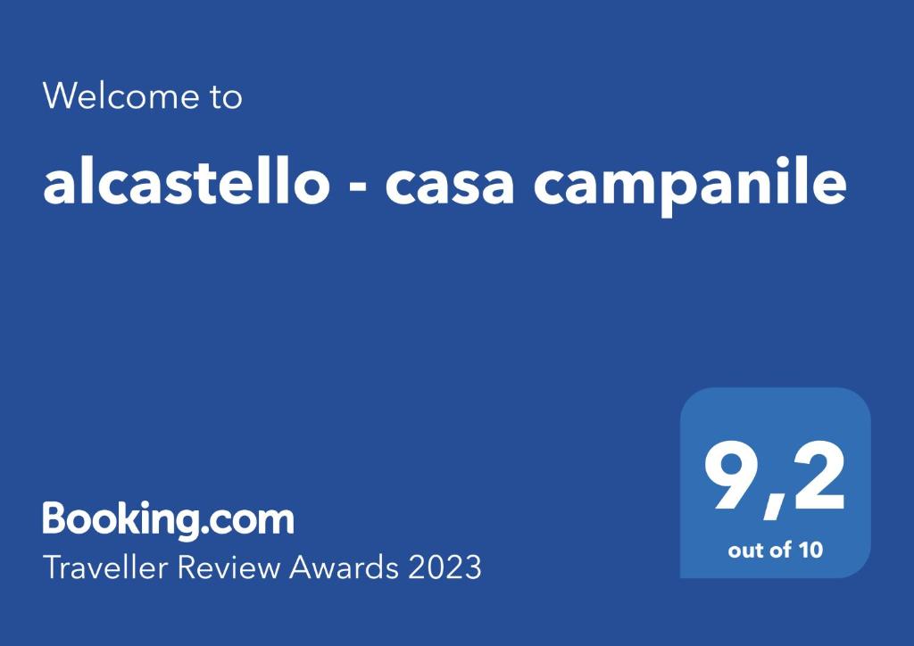 Isola del Giglioalcastello - casa campanile的蓝色背景的casa campilla标志