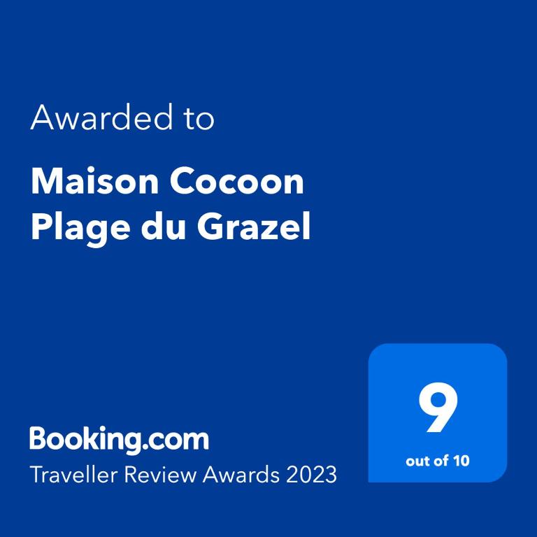 Maison Cocoon Plage du Grazel&#x7684;&#x8BC1;&#x4E66;&#x3001;&#x5956;&#x724C;&#x3001;&#x6807;&#x8BC6;&#x6216;&#x5176;&#x4ED6;&#x6587;&#x4EF6;