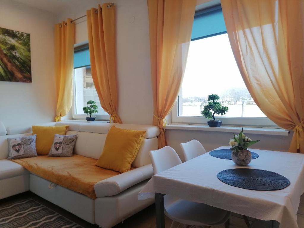 森克Apartments Zupan的客厅配有沙发和桌子