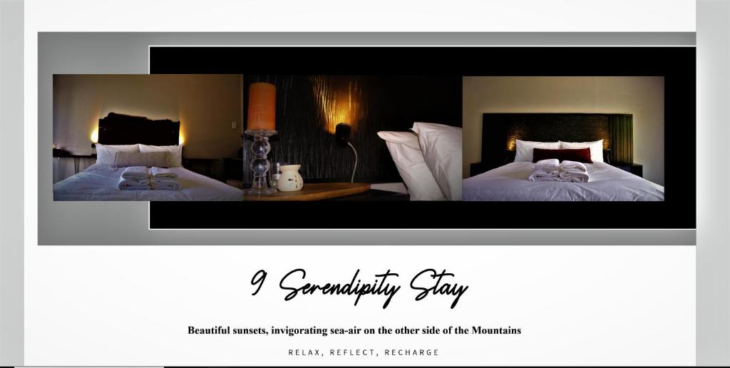 乔治9 Serendipity Stay的一张带两张床的酒店客房的照片