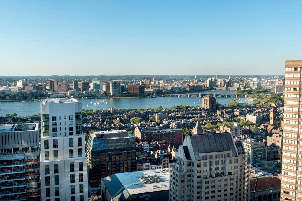 波士顿波士顿科普利广场万豪酒店的城市空中景观和建筑