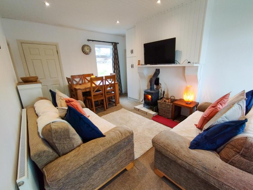 戈尔韦Cosy Cottage by the Sea的客厅配有两张沙发和一台电视