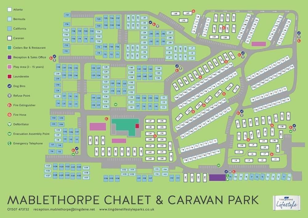 梅布尔索普Caravan L16的马里布利德核对表和大篷车公园地图