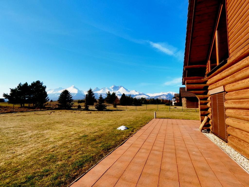 韦尔卡鲁穆尼卡Lodge Tatras的山房旁的砖砌走道