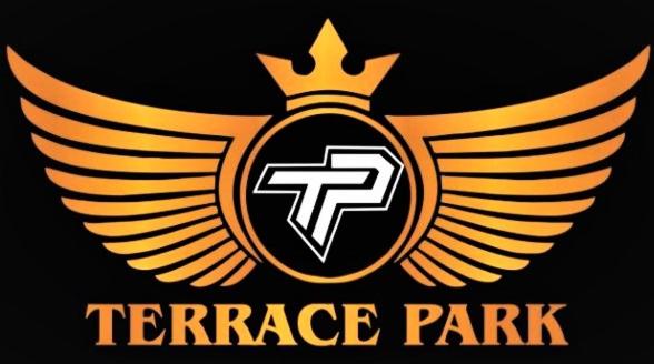 帕坦Hotel Terrace Park的带有翅膀的强奸者足球队的标志