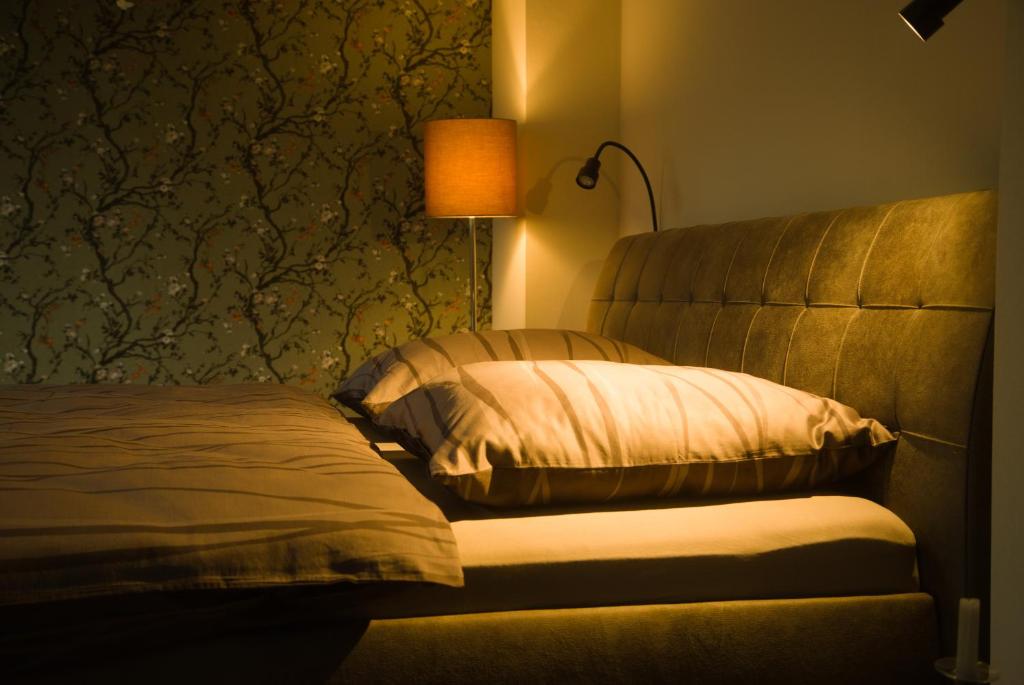 奥拉宁鲍姆Apartment Henriette的酒店客房,配有床和灯