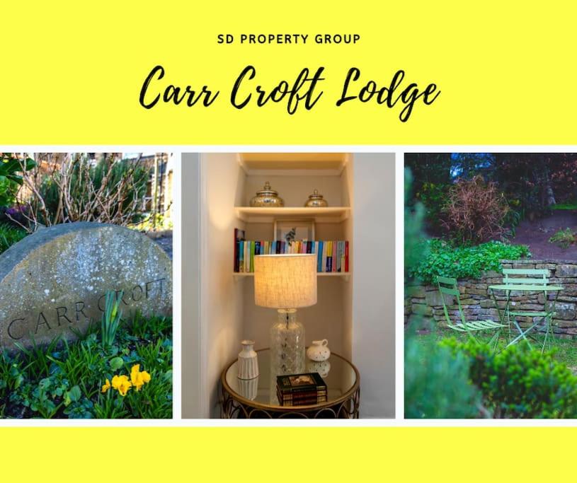 伊尔克利Carr Croft Lodge - Ilkley Centre的汽车船屋三张照片的拼贴