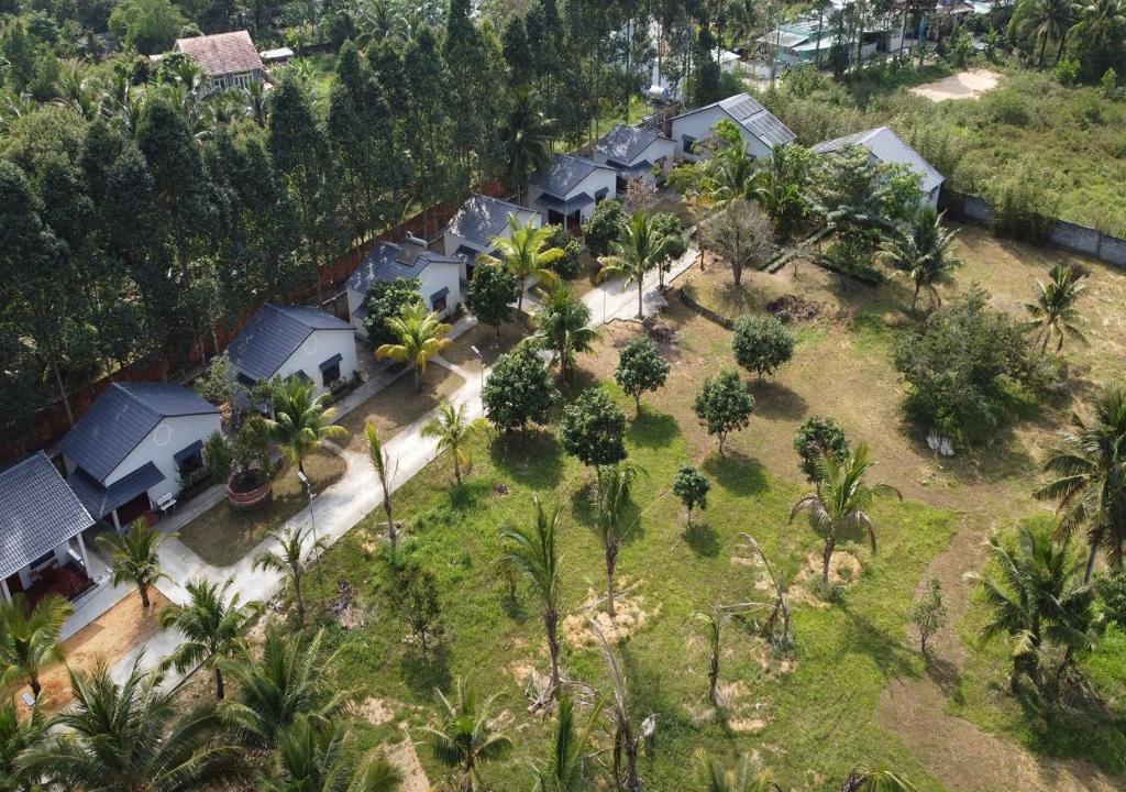 富国Bungalow VinaHouse的棕榈树房屋的空中景致