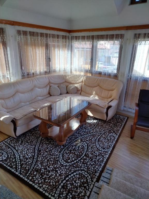 萨拉热窝Uspinjaca的客厅配有白色沙发和茶几