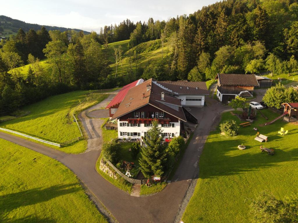 雷滕贝格Gsolhof的享有山景的房屋的空中景致
