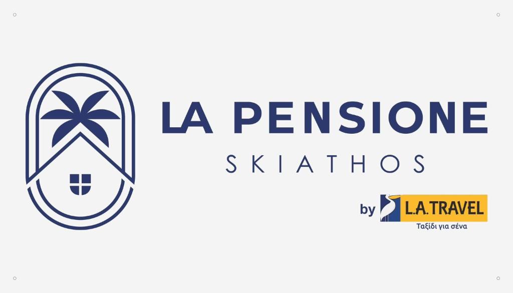 斯基亚索斯镇La Pensione Skiathos的铅笔撞柱标志