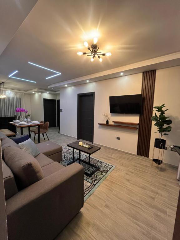 科马亚瓜Apartamentos Orquidea Dorada apt 101 & 104的带沙发和平面电视的客厅