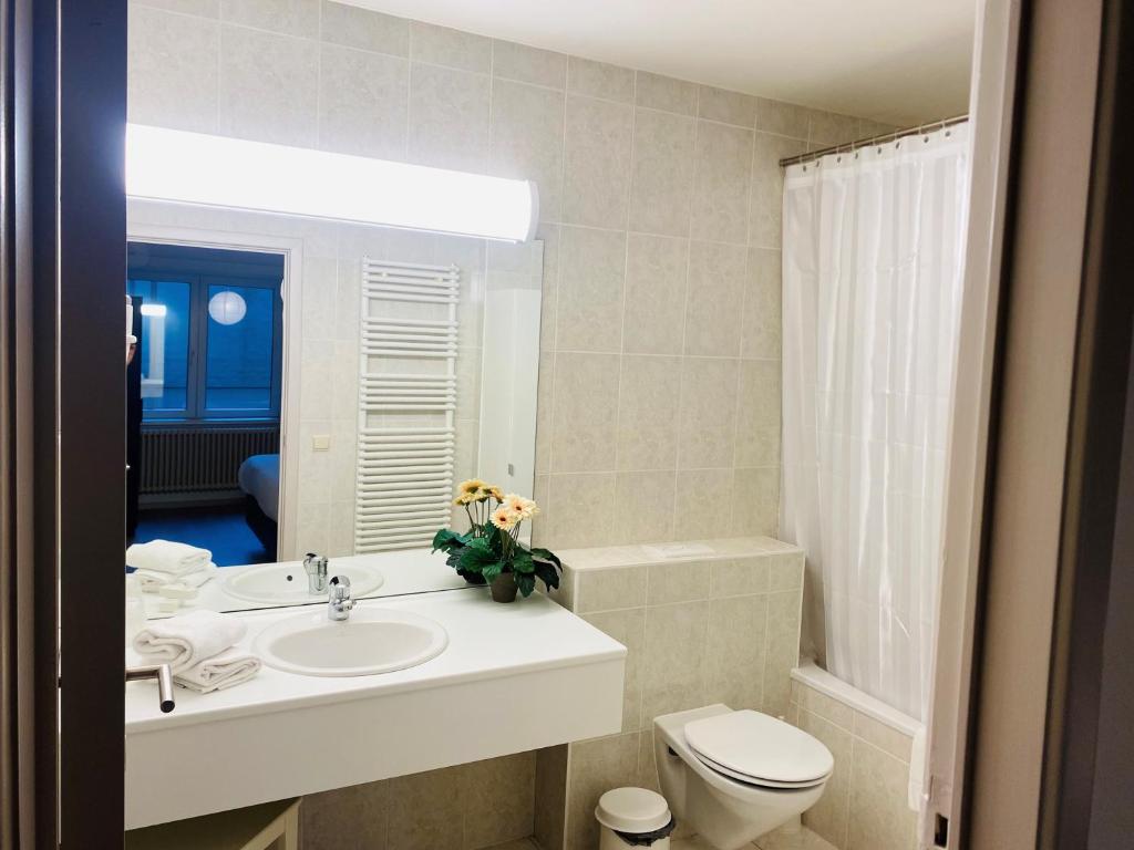 奥斯坦德普拉多酒店的一间带水槽和卫生间的浴室