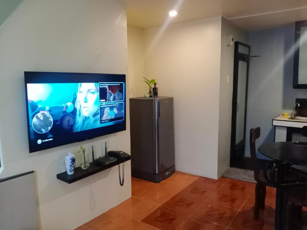 武端市Z&J Transient House的客厅设有壁挂式平面电视。
