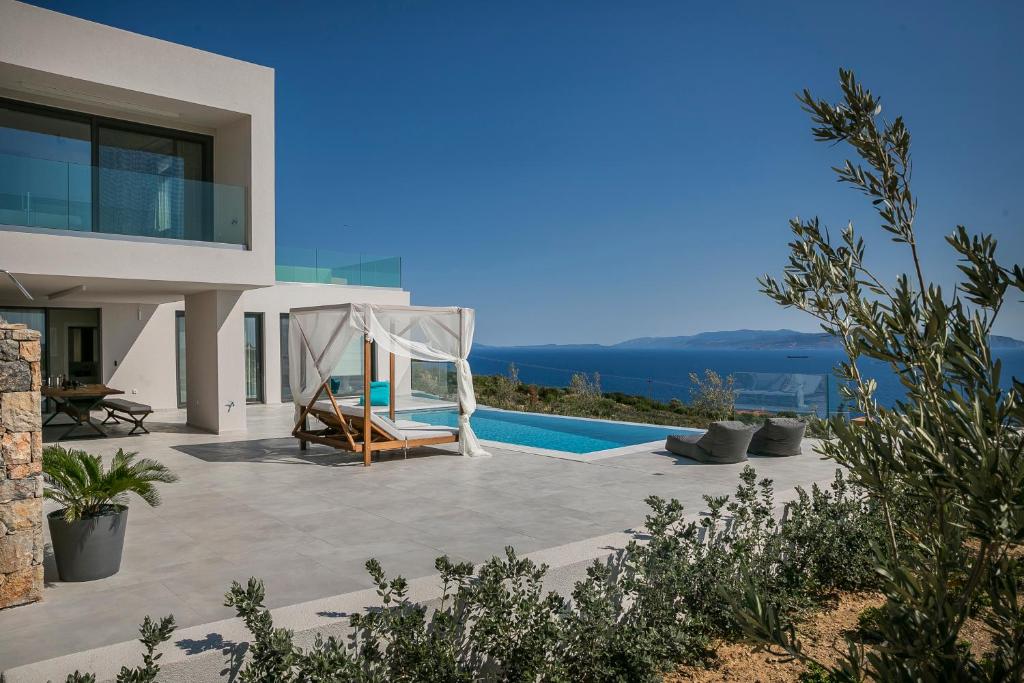 PlateiesOikos Boutique Residences的海景别墅